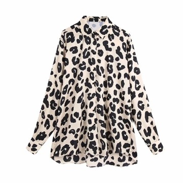 2021 Za women vintage animal print oversize shirt