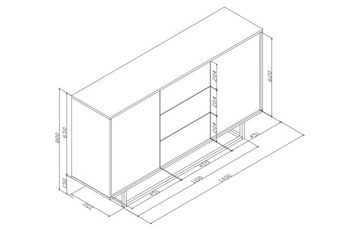 СОВРЕМЕННЫЙ КОМОД, МАТОВЫЙ СЕРЫЙ СТОЛ, РЕБРИСТЫЕ ФАСАДЫ, ГЛАМУР LFT101