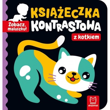 KSIĄŻECZKA KONTRASTOWA KARTONOWA Z KOTKIEM