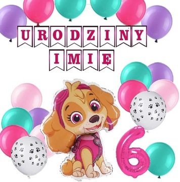 ШАРЫ на дни рождения 1-9 лет, набор PAW PATROL + NAME XL