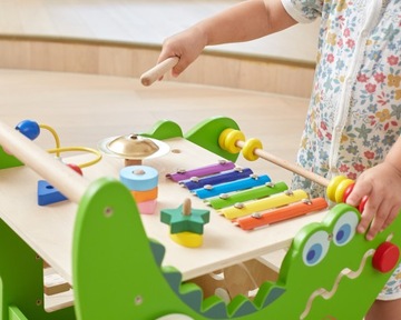 PCHACZ CHODZIK EDUKACYJNY DREWNIANY INTERAKTYWNY VIGA KROKODYLEK 12w1