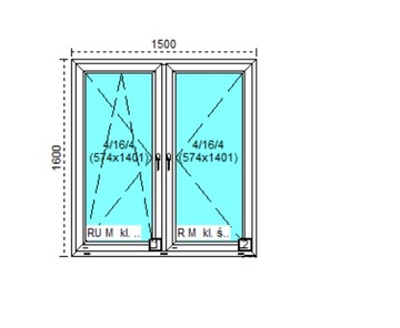 Дешевое окно ПВХ RU+R 1x Антрацит 150х160