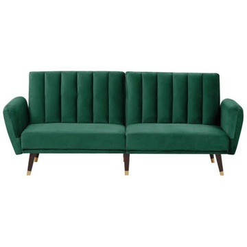 Sofa Rozkładana Welurowa Szmaragdowa Vimmerby !