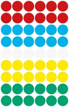 Офисная этикетка Точки 12 мм диам. (270 шт.) микс