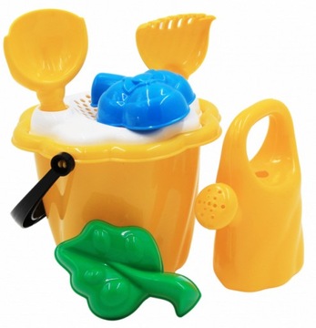 ZESTAW TACZKA DLA DZIECI + ZESTAW DO PIASKU + KONEWKA + ŁOPATKA + FOREMKI