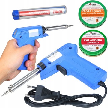 LUTOWNICA 130W OPOROWA PISTOLET, CYNA PASTA ZESTAW