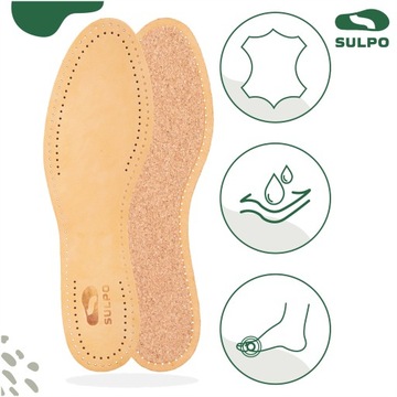 Skórzane wkładki do butów skóra naturalna z korek