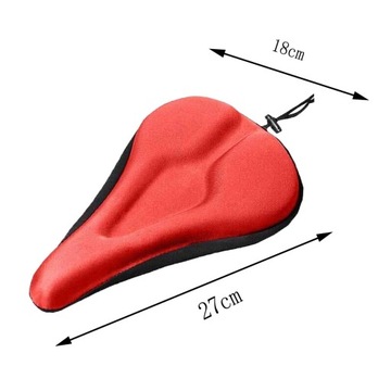 Miękka poduszka na siodełko rowerowe, podkładka żelowa do ćwiczeń/siedzisko rowerowe na zewnątrz, czerwona 28x17cm