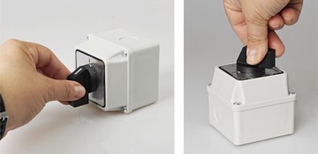 ВЫКЛЮЧАТЕЛЬ, КУЛАЧКОВЫЙ ПЕРЕКЛЮЧАТЕЛЬ 25А 0-1 1F В МАЛЕНЬКОМ КОРПУСЕ 70х70 IP65