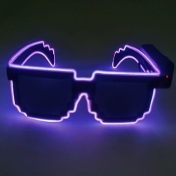 Bar Music Festival LED Light Up Okulary,fioletowy