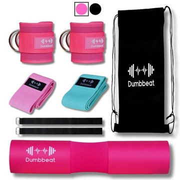 OCHRANIACZ PIANKA OSŁONA NA SZTANGĘ GRYF HIP TRUST+OPASKI TRENINGOWE