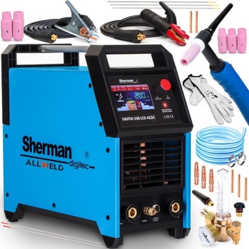 SPAWARKA INWERTOROWA INWERTER SHERMAN DIGITIG 200 LCD AC DC TIG MMA PULS HF