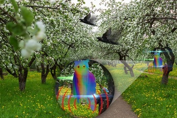 ОТПУСКАТЕЛЬ ДЛЯ ГОЛУБЕЙ, СЕЛЛИНГОВ, ПТИЦ, Светоотражающая сова, СТОЯЩИЙ, БЕЗ ВРЕДИТЕЛЕЙ, ГОЛОГРАММА