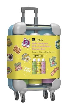 HISKIN Travel Set Zestaw podróżny - walizka (szampon+odżywka+żel pod pryszn