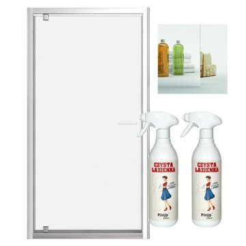 Drzwi prysznicowe wnękowe prysznic 100 mirror + pianka czyszcząca PinUp