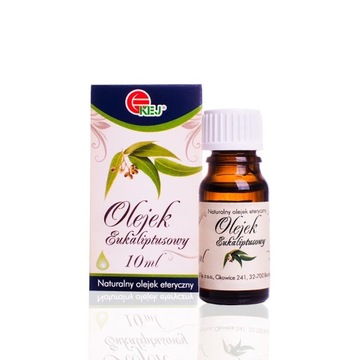 Olejek eukaliptusowy naturalny 10 ml - eteryczny, do inhalacji, sauny | KEJ