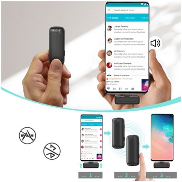 Беспроводной петличный микрофон для iPhone 15 Pro Max Plus USB-C