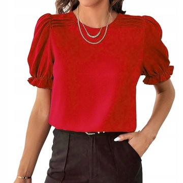 Damska koszula z krótkim rękawem Jednolity kolor