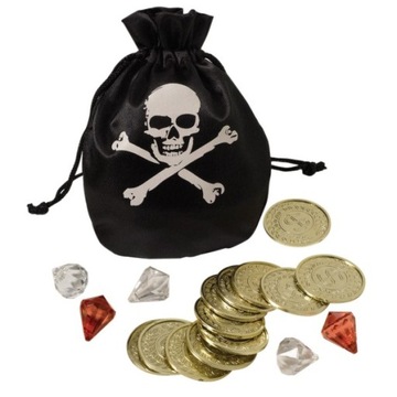 Sakiewka Sakwa z monetami Piracki Skarb Pirat Piraci