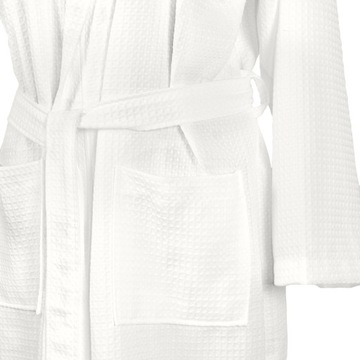 Белое вафельное кимоно унисекс, вафельный халат 2XL