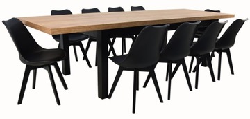 DUŻY zestaw do salonu stół + 10 krzeseł z poduszką