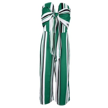 Женский комбинезон с завышенной талией и завязками