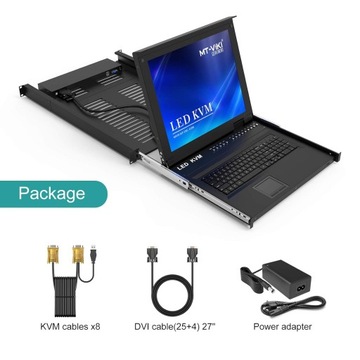 MT-VIKI 17-дюймовый ЖК-монитор KVM-переключатель для монтажа в стойку 8 портов KVM VGA Ż875