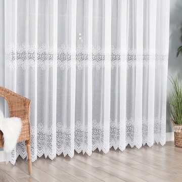 FIRANA ŻAKARDOWA 3 SZLAKI - BIEL 250 cm.