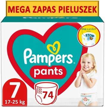 PIELUCHOMAJTKI PAMPERS PANTS 7 MEGA BOX 74szt