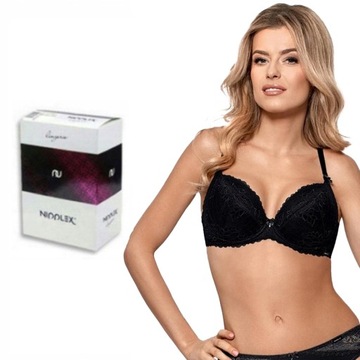 Biustonosz push up Bianca Nipplex czarny 65D