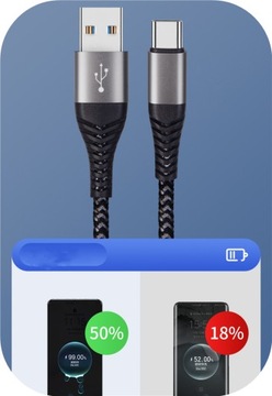 KABEL SZYBKIEGO ŁADOWANIA USB - USB typ C 2M