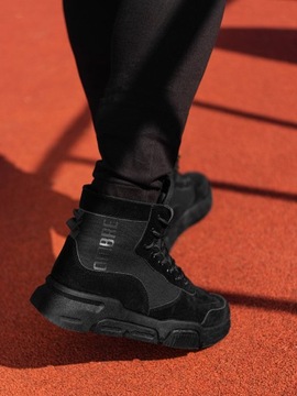 Buty męskie sneakersy za kostkę T348 czarne 43