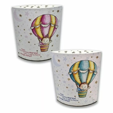 Лампа с изображением воздушного шара | Размер: 14х16 см | Розовый цвет