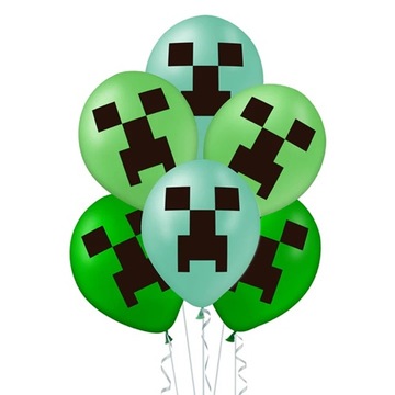 BALONY MINECRAFT PIKSELE URODZINY DEKORACJA 12x
