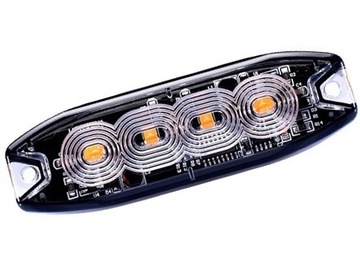 Lampa Stroboskop SLIM 12W pomarańcz 4 LED 12/24V