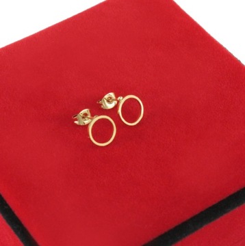 KOLCZYKI ZŁOTE KÓŁKA RING 18 KRT STAL CHIRURGICZNA