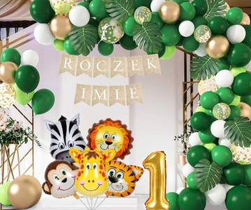 BALONY SAFARI zwierzątka ZOO boho ROCZEK IMIĘ