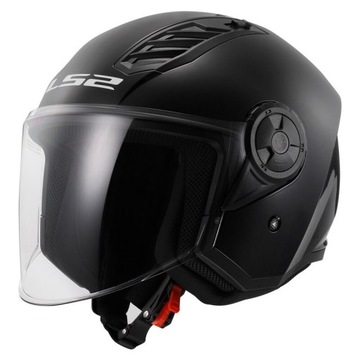 LS2 OF616 AIRFLOW II SOLID BLACK połysk kask otwarty na skutera XXL