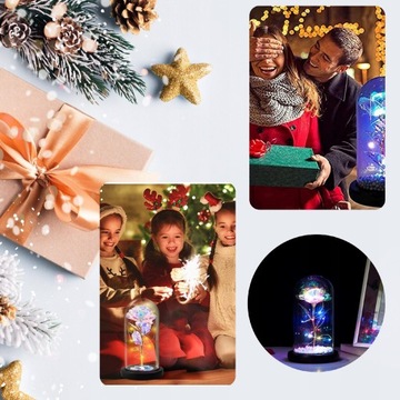 ВЕЧНАЯ РОЗА В СВЕТОДИОДНОМ СТЕКЛЕ НА ЛЕДЯНОМ ПОДАРКЕ