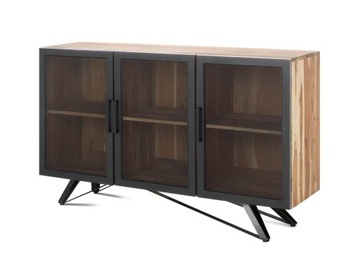 Komoda Asmita LOFT lite drewno akacja +front metal