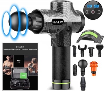 PISTOLET DO MASAŻU KADY PRO 8 KOŃCÓWEK SUPERMOCNY, PRZYRZĄD DO ROZCIAGNIA