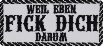 FICK Dich! DARUM naszywka dla motocyklistów, naprasowanka Rocker Patch zaba