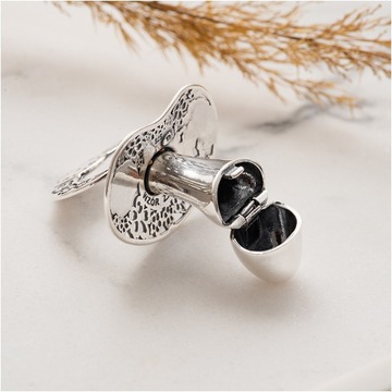 Серебряная соска-сувенир на крещение, родиевое покрытие СЕРЕБРО 925 пробы