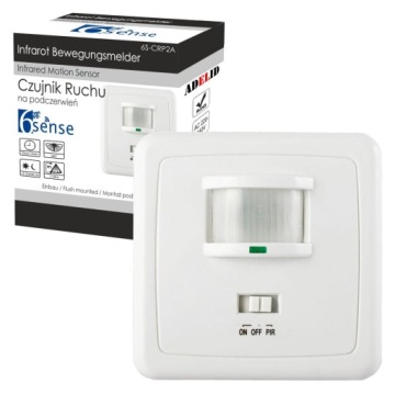 CZUJNIK RUCHU LED SENSOR WŁĄCZNIK DO PUSZKI DETEKTOR PIR PODTYNKOWY 1200W