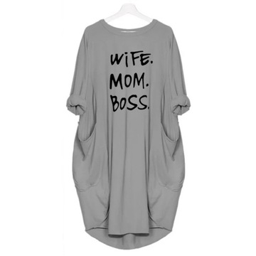 Fashion T-Shirt Dress For Women O-Neck Cotton