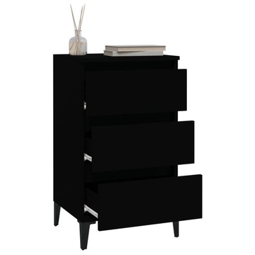 VidaXL Тумбочка прикроватная, черный, 40x35x70 см, ткань