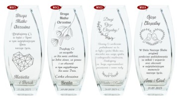 Стеклянная ваза с гравировкой 32 см BIRTHDAY ANNIVERSARY Свадебная годовщина новоселье