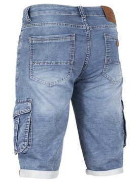 Krótkie spodnie męskie W:46 124 CM spodenki jeans bojówki kieszenie