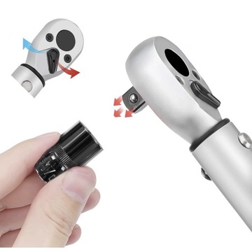 Динамометрический ключ 1/2 28–210 Нм с фиксатором колеса + 3 головки 17 19 21