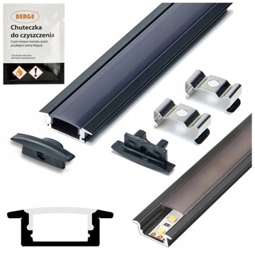 СВЕТОДИОДНЫЙ ПРОФИЛЬ ДЛЯ ЧЕРНОЙ ПОЛОСКИ + ЛАМПЫ 2М